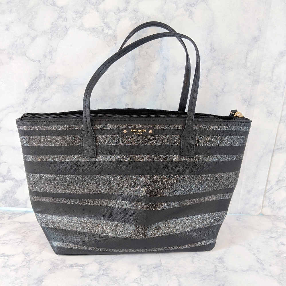 kate spade Haven Lane Hani Glittery striped Tote - Picture 5 of 5